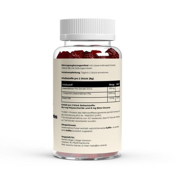 Löwenmähne + Vitamin B6 Gummies