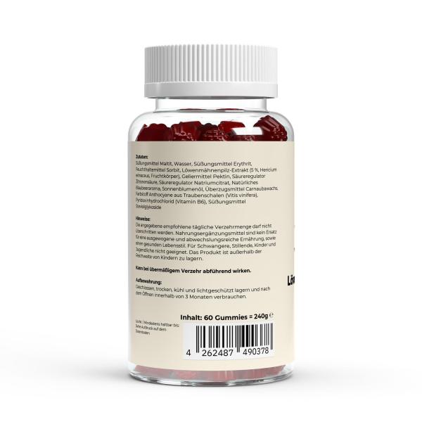 Löwenmähne + Vitamin B6 Gummies